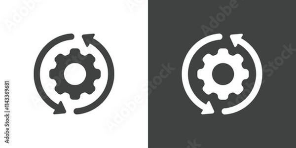 Obraz Re-install flat glyph icon. Perfect pixel on white and black background