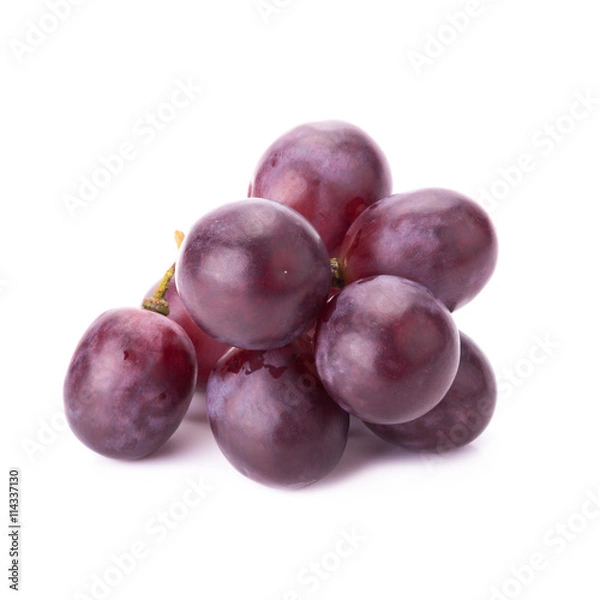 Fototapeta Bunch of red grapes Isolated on white background