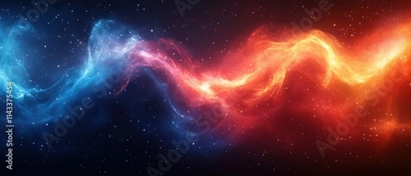 Fototapeta Patriotic Abstract Background with Red Blue Swirls and White Stars for 4th of July Celebration