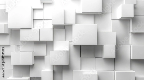 Fototapeta abstract 3d render white geometric background modern animation motion design seamless looped vide