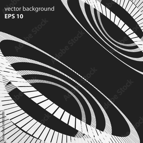 Obraz Abstract repeated monochrome circles in perspective.