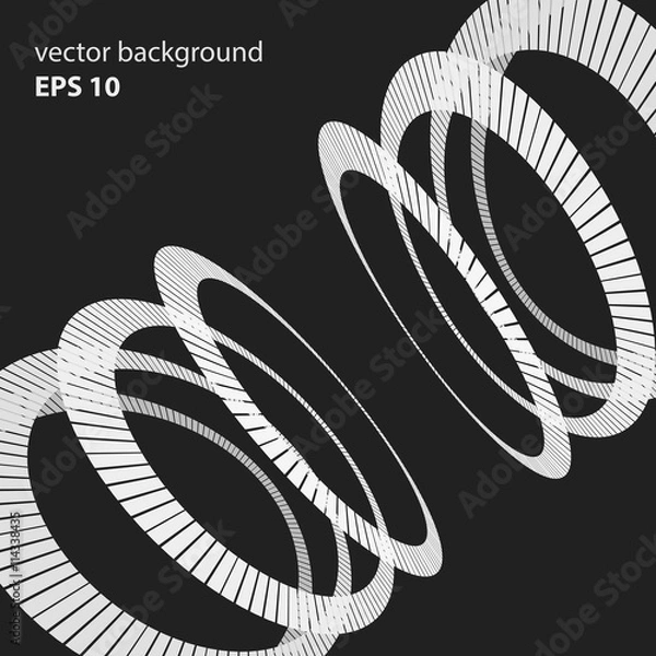 Obraz Abstract repeated monochrome circles in perspective.