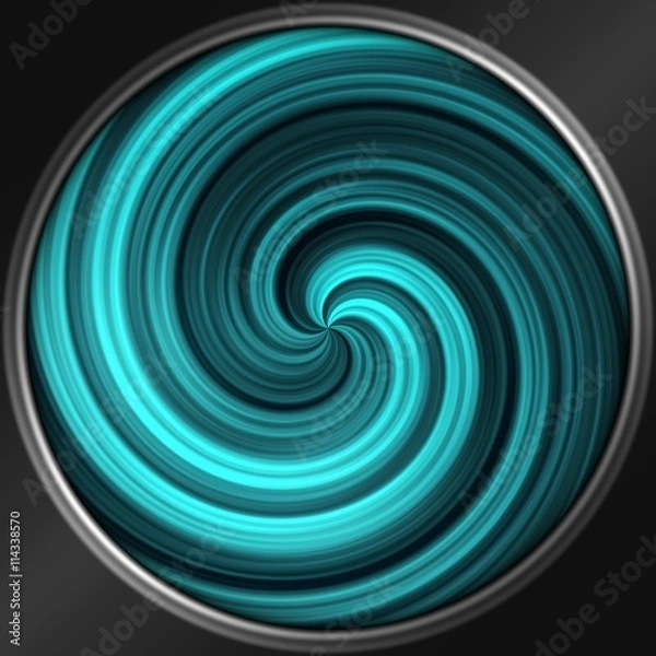 Fototapeta Abstract decorative blue sphere - spiral pattern 