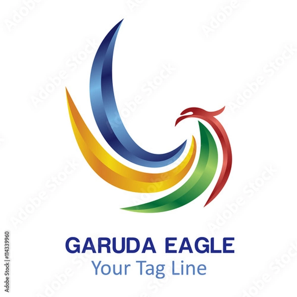Fototapeta Garuda Eagle Logo 3D