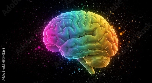 Fototapeta Human brain exploding with knowledge and creativity concept. creativity, intelligence, and innovation neuroscience, mental health, and futuristic technology artistic innovative knowledge, imagination 