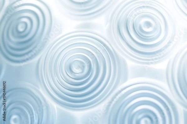 Fototapeta Abstract background of concentric circles, light blue tones. Ideal for spa, serenity, or water-themed designs.