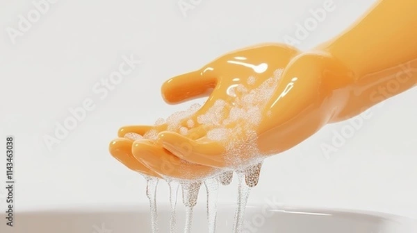 Obraz Wash Your Hands in 3D Cartoon Style