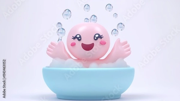 Obraz Wash Your Hands in 3D Cartoon Style