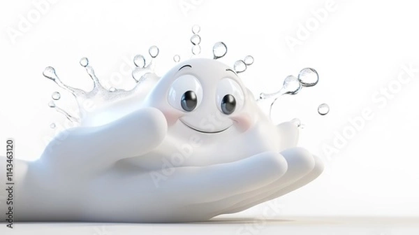 Obraz Wash Your Hands in 3D Cartoon Style