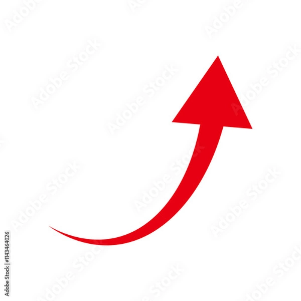 Obraz 上昇する矢印のシルエット　シンプル　赤
Rising arrow silhouette simple red