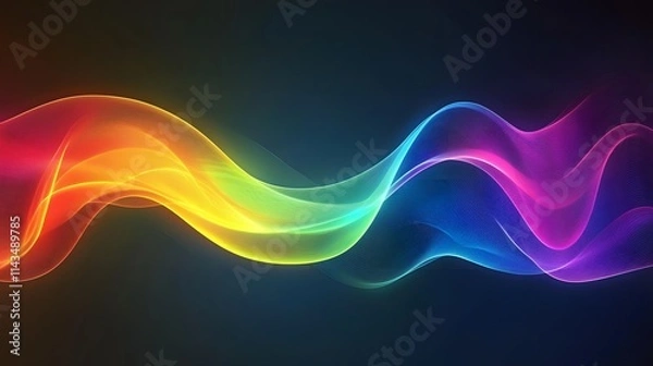 Fototapeta Rainbow Light Waves Abstract Design Background
