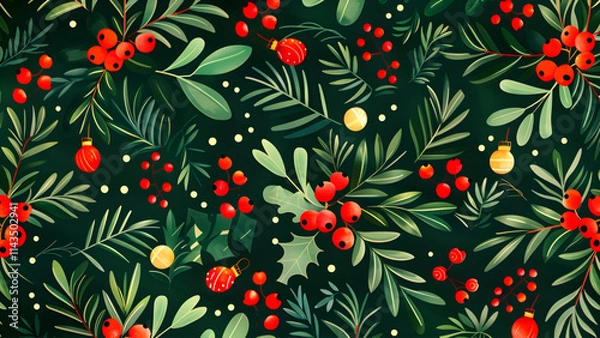 Fototapeta christmas seamless pattern xmas