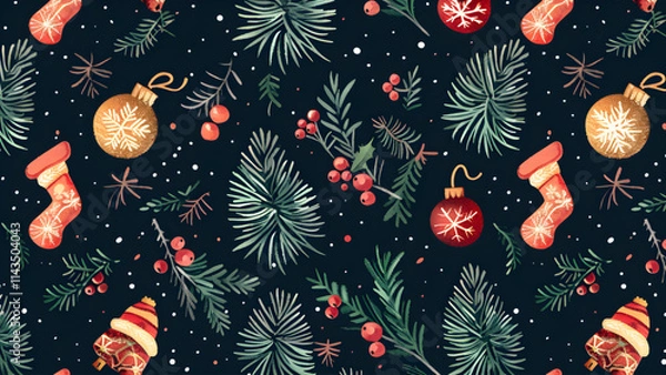 Fototapeta christmas seamless pattern xmas