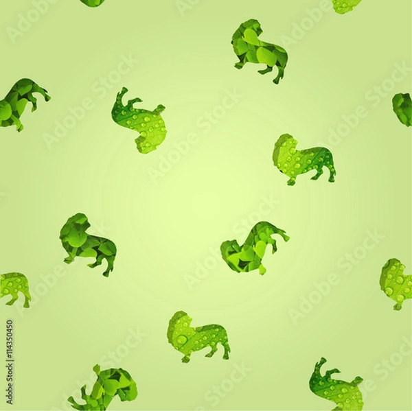 Obraz seamless basset hound forest texture