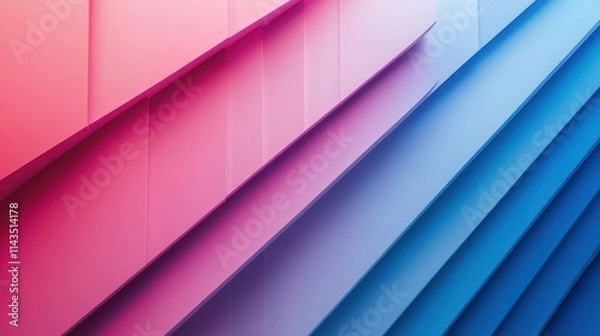 Fototapeta Abstract diagonal pink and blue layers. Ideal for backgrounds, presentations, and modern designs.
