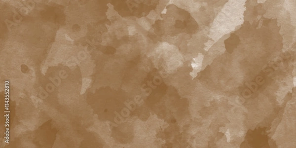 Obraz Brown milk chocolate coffee beige nude white watercolor water.Hand drawn vector texture,Abstract brown watercolor illustration banner,isolated on white background, canvas for design, hand drawing.