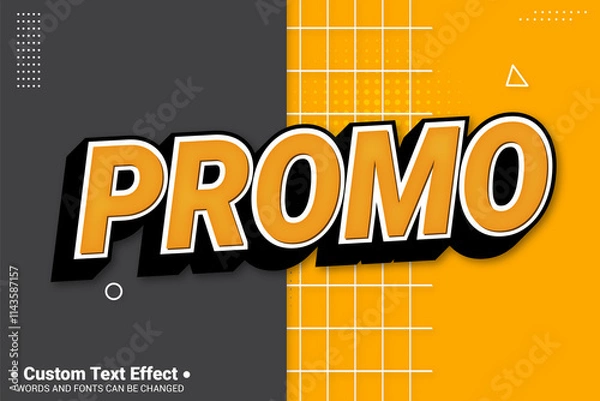 Fototapeta 3D tect effect Promo background promotion banner with discount