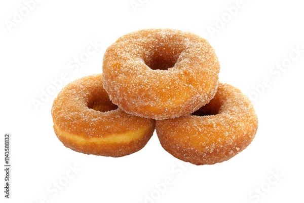 Fototapeta Fresh donuts isolated on transparent background, cut out, PNG