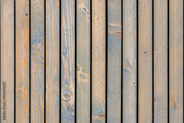 Fototapeta Stylish contemporary wainscoting made of thin gray-toned pine timber planks provides textured backdrop for design close view