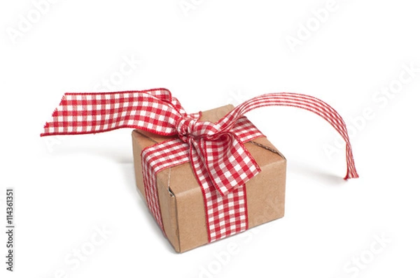 Obraz brown gift box isolated