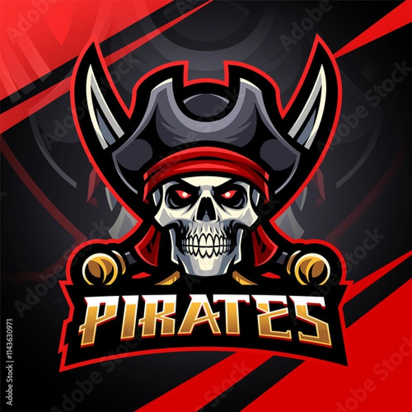Obraz Pirates head esport mascot logo design