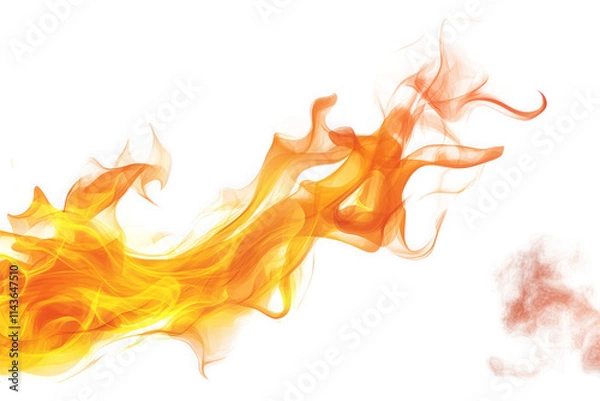 Obraz abstract fiery flames isolated on a transparent background the flames are orange and yellow. with a hint of red they are flowing and dynamic. creating a sense of movement and energy