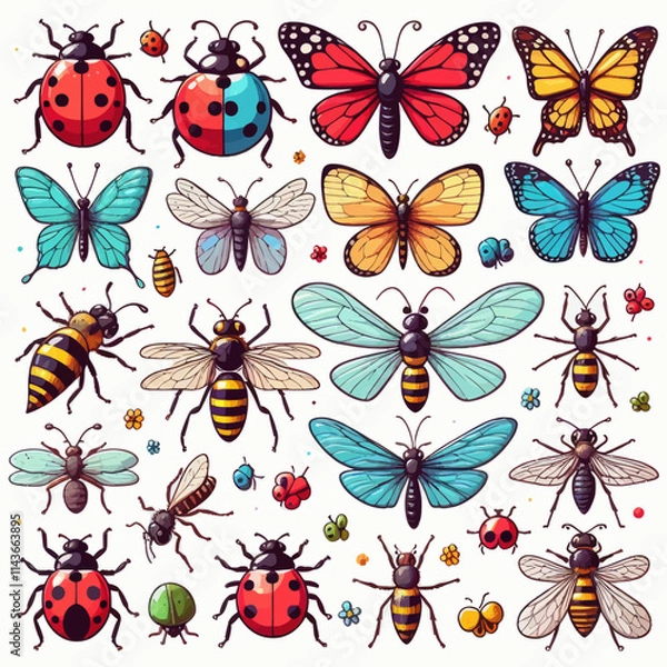 Fototapeta seamless pattern with butterflies