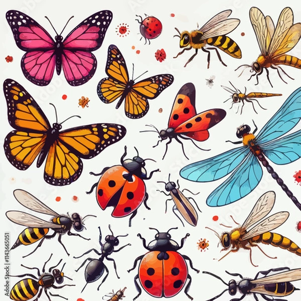 Fototapeta seamless pattern with butterflies