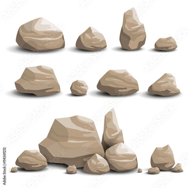 Obraz Wektorowa ilustracja kreskówek Art Rocks and Stones
