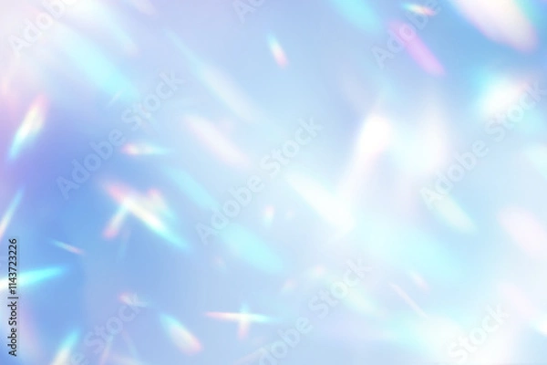 Obraz キラキラと輝く青色のプリズムライト背景