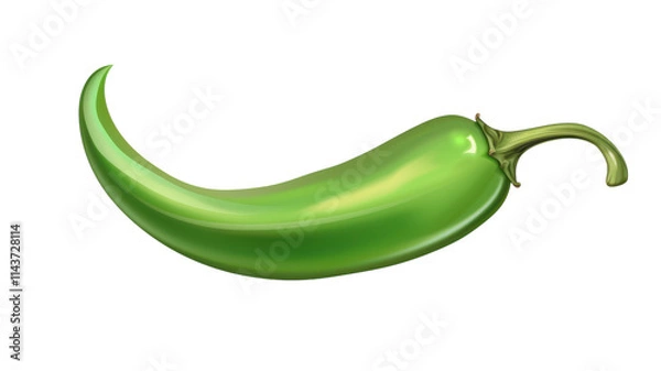 Fototapeta Fresh green pepper showcasing vibrant color and smooth texture