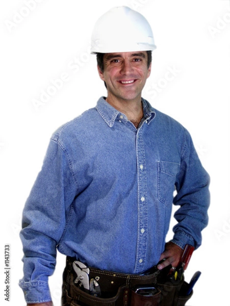 Obraz happy construction worker