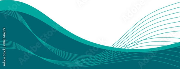 Fototapeta Business Curve Footer with Blend Wave