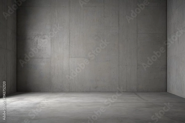 Fototapeta a close up of a room with a concrete wall and floor