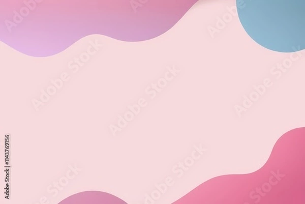 Fototapeta abstract background with a pink and blue wave and a blue and pink wave