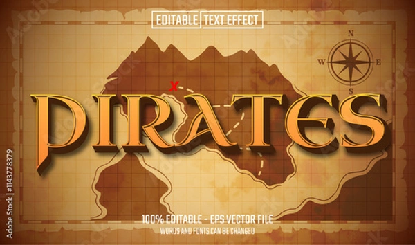 Fototapeta pirates editable text effect