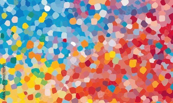 Fototapeta Vibrant Abstract Colorful Spotted Pixels Pattern, Geometric Mosaic Vector Background Design