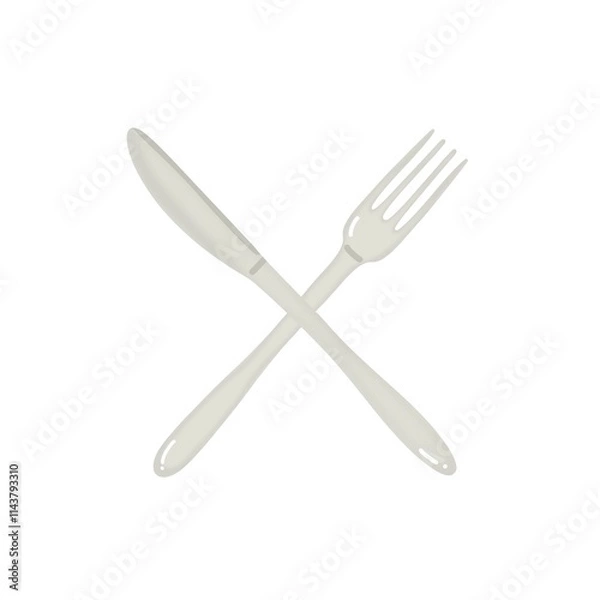 Fototapeta シンプルなナイフとフォークのイラスト　食器