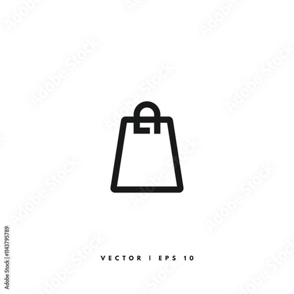 Fototapeta Shopping Bag Icon. Editable Stroke
