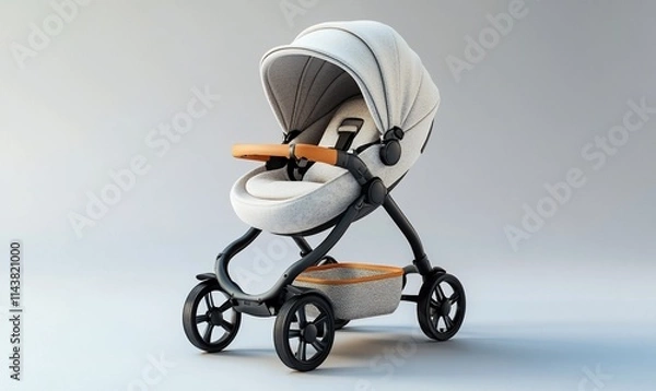 Fototapeta A modern stroller designed for infants with a sleek, stylish appearance.