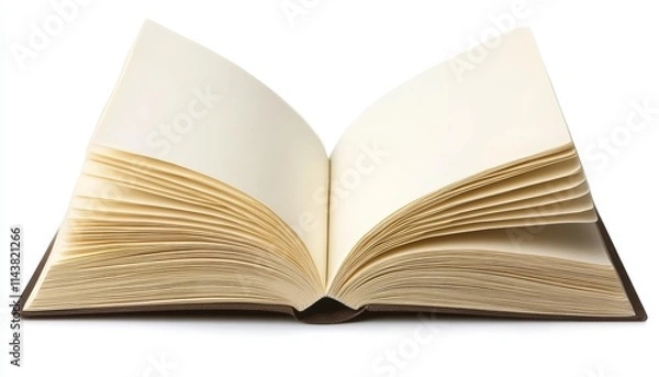 Obraz Open book with blank pages isolated on white background