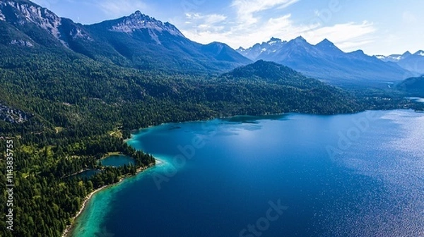 Fototapeta Experience Canada's breathtaking lakes that mirror stunning landscapes with clear waters, impressive mountains, and lush forests, perfect for outdoor adventures.