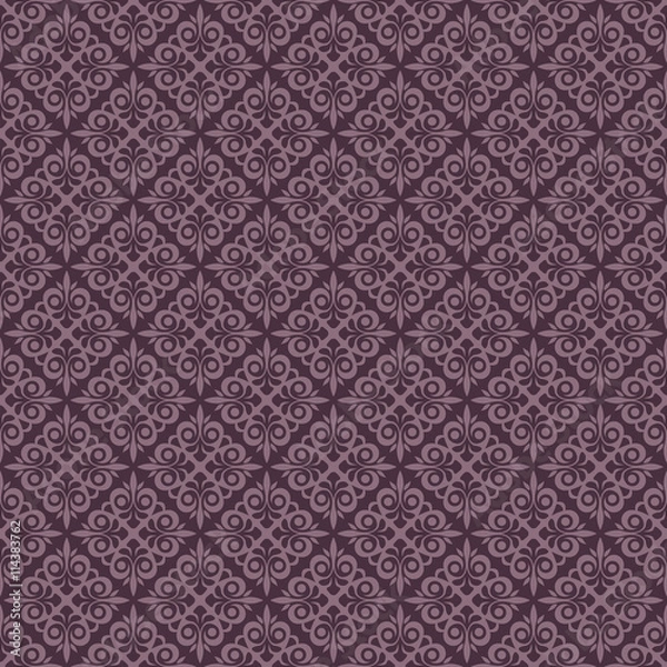 Obraz Seamless purple vintage vector wallpaper pattern.