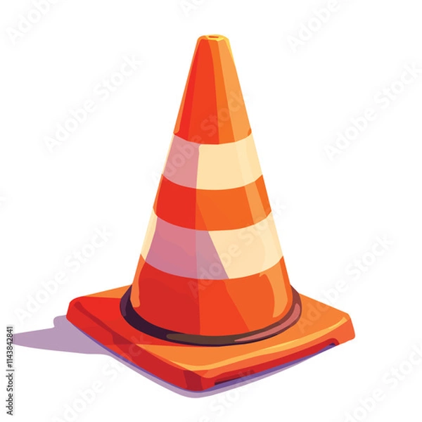Fototapeta Vector illustration of traffic cone for motion graphics