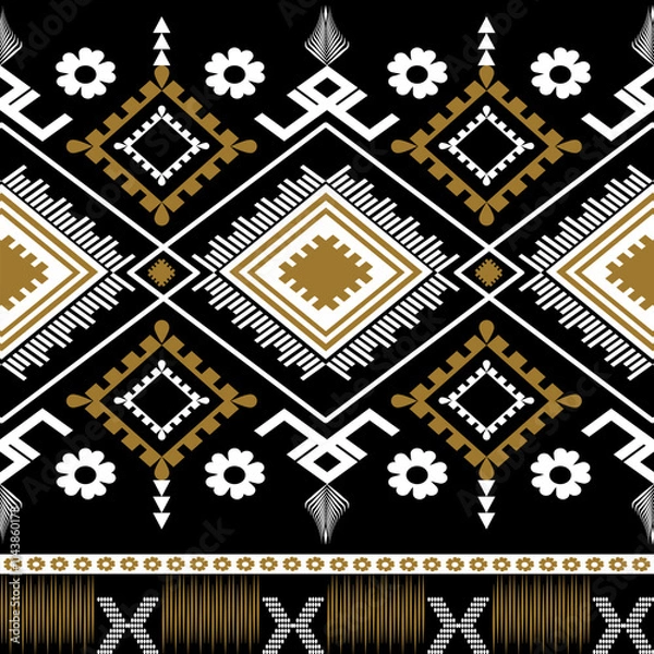 Fototapeta African ethnic traditional pattern. seamless beautiful Kitenge, chitenge style. fashion design in colorful. Geometric circle abstract motif. Floral Ankara prints, African wax prints.