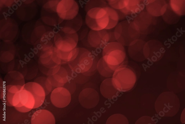 Obraz Abstract blurred red bokeh lights background