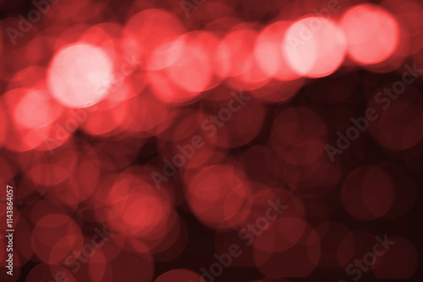 Obraz Abstract blurred red bokeh lights background