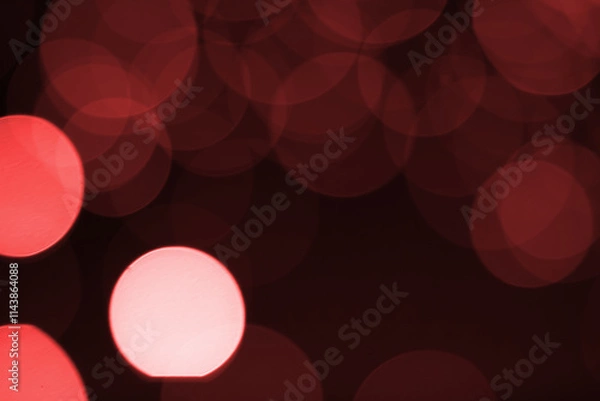 Obraz Abstract blurred red bokeh lights background