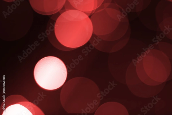 Obraz Abstract blurred red bokeh lights background
