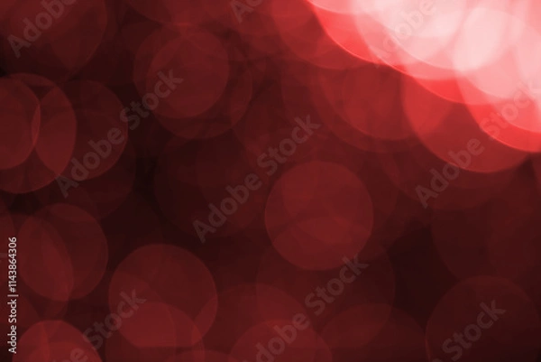 Obraz Abstract blurred red bokeh lights background